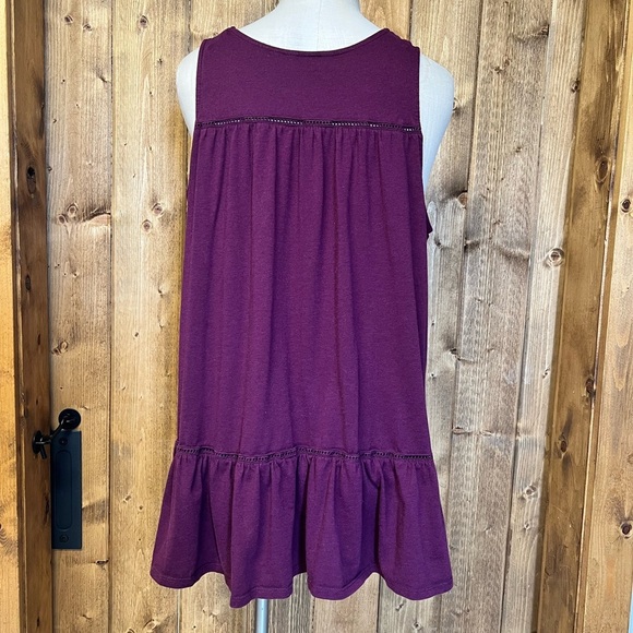 Time & Tru XXL (20) Purple Ruffle Casual Tank Top Layering Embroidered - Picture 5 of 8